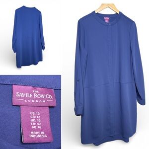 Savile Row Co London Blue Shirt Dress US 12